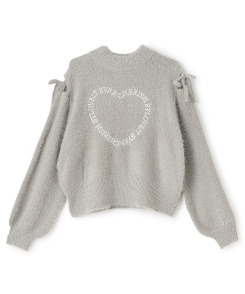 by LOVEiT（バイラビット）の「肩スリットモヘアーニット（ニット/セーター・キッズ・ピンク/オフホワイト/グレー・150cm/140cm/160cm/120cm/130cm）」の6枚目の写真