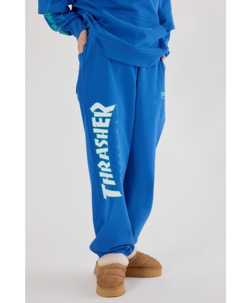 RODEO CROWNS WIDE BOWL（ロデオクラウンズワイドボウル）の「THRASHER スウェットパンツ（スウェットパンツ・レディース・グレー×ホワイト/ブラック/ブルー・LARGE/MEDIUM）」の4枚目の写真