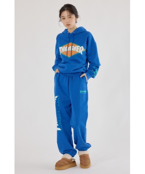 RODEO CROWNS WIDE BOWL（ロデオクラウンズワイドボウル）の「THRASHER スウェットパンツ（スウェットパンツ・レディース・グレー×ホワイト/ブラック/ブルー・LARGE/MEDIUM）」の8枚目の写真
