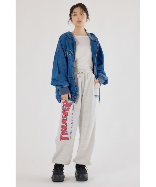 RODEO CROWNS WIDE BOWL（ロデオクラウンズワイドボウル）の「THRASHER スウェットパンツ（スウェットパンツ・レディース・グレー×ホワイト/ブラック/ブルー・LARGE/MEDIUM）」の13枚目の写真