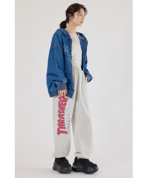 RODEO CROWNS WIDE BOWL（ロデオクラウンズワイドボウル）の「THRASHER スウェットパンツ（スウェットパンツ・レディース・グレー×ホワイト/ブラック/ブルー・LARGE/MEDIUM）」の14枚目の写真