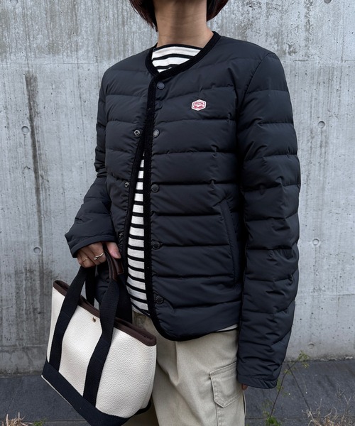 Vincent et Mireille（バンソンエミレイユ）の「【Vincent et Mireille】Stitchless down Cardigan（ダウンジャケット/コート・レディース・ベージュ/ブラック・36/34）」の5枚目の写真