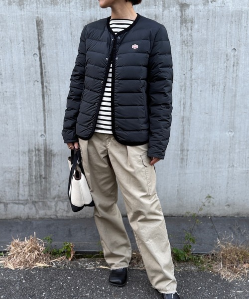 Vincent et Mireille（バンソンエミレイユ）の「【Vincent et Mireille】Stitchless down Cardigan（ダウンジャケット/コート・レディース・ベージュ/ブラック・36/34）」の7枚目の写真