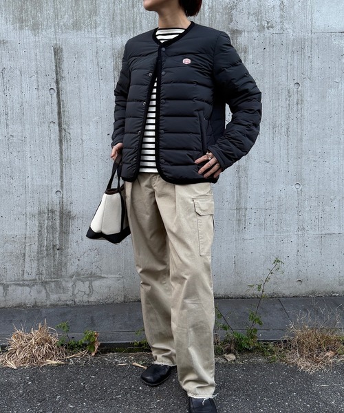 Vincent et Mireille（バンソンエミレイユ）の「【Vincent et Mireille】Stitchless down Cardigan（ダウンジャケット/コート・レディース・ベージュ/ブラック・36/34）」の8枚目の写真