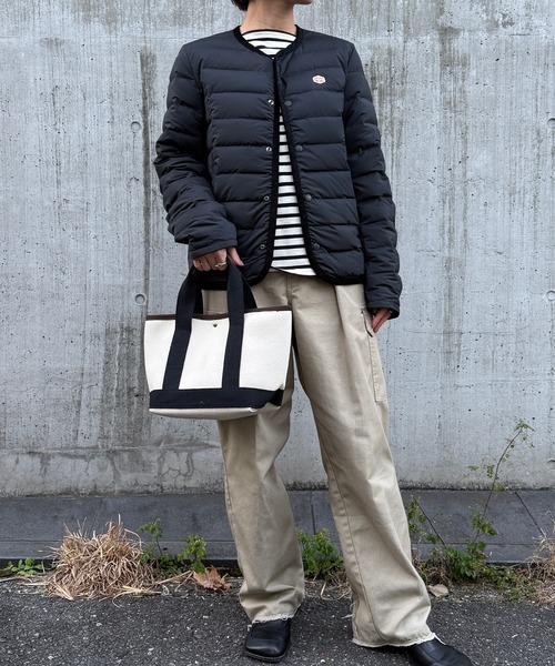 Vincent et Mireille（バンソンエミレイユ）の「【Vincent et Mireille】Stitchless down Cardigan（ダウンジャケット/コート・レディース・ベージュ/ブラック・36/34）」の10枚目の写真