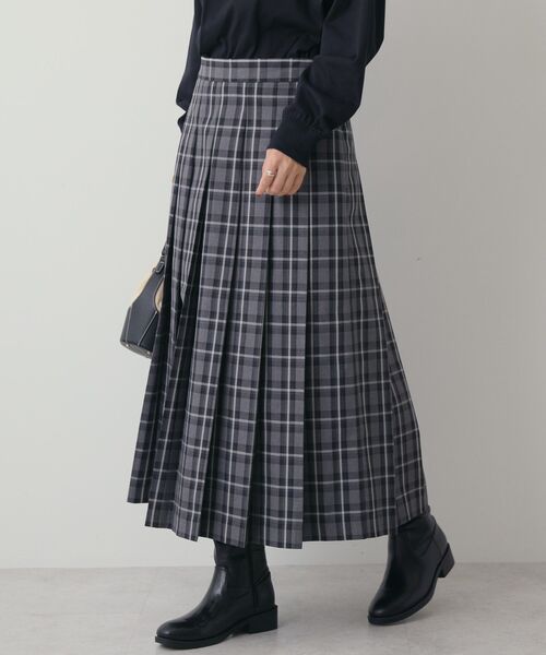 AMERICAN HOLIC（アメリカンホリック）の「T/Rタータンチェックプリーツスカート（スカート・レディース・ブラック/ブラウン・L/M）」の10枚目の写真