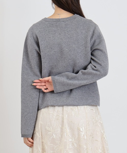 TRUDEA(トルディア)の「ダブルジャガードニットカーディガンジャケット(カーディガン/ボレロ・レディース・アイボリー/ブラック/チャコールグレー・MEDIUM)」の10枚目の写真