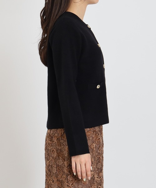 TRUDEA(トルディア)の「ダブルジャガードニットカーディガンジャケット(カーディガン/ボレロ・レディース・アイボリー/ブラック/チャコールグレー・MEDIUM)」の17枚目の写真