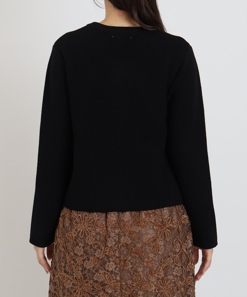 TRUDEA(トルディア)の「ダブルジャガードニットカーディガンジャケット(カーディガン/ボレロ・レディース・アイボリー/ブラック/チャコールグレー・MEDIUM)」の18枚目の写真