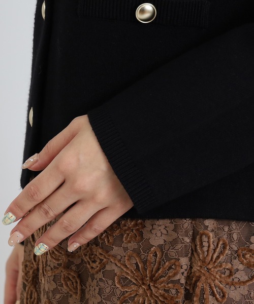 TRUDEA(トルディア)の「ダブルジャガードニットカーディガンジャケット(カーディガン/ボレロ・レディース・アイボリー/ブラック/チャコールグレー・MEDIUM)」の20枚目の写真