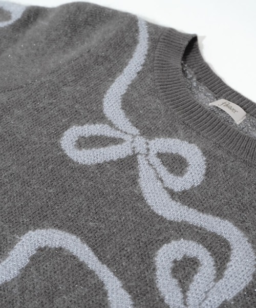 flower（フラワー）の「ルーピングリボンニット（ニット/セーター・レディース・バーガンディー/グレー・FREE）」の18枚目の写真