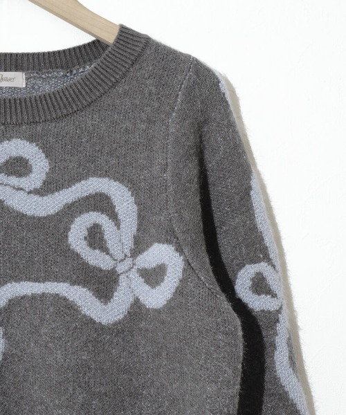 flower（フラワー）の「ルーピングリボンニット（ニット/セーター・レディース・バーガンディー/グレー・FREE）」の19枚目の写真