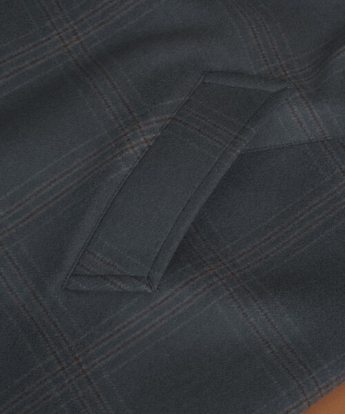 Super140s メルトンオーバーサイズバルカラーコート【チェック柄