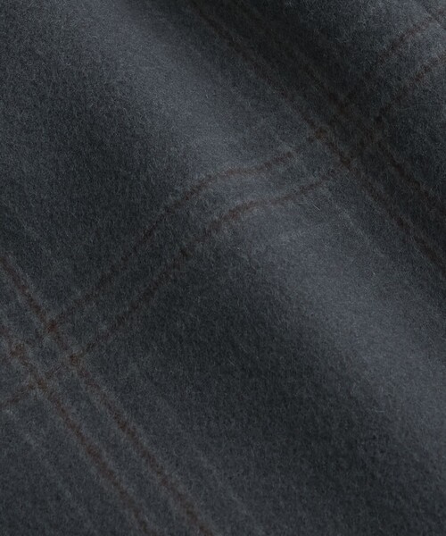 Super140s メルトンオーバーサイズバルカラーコート【チェック柄