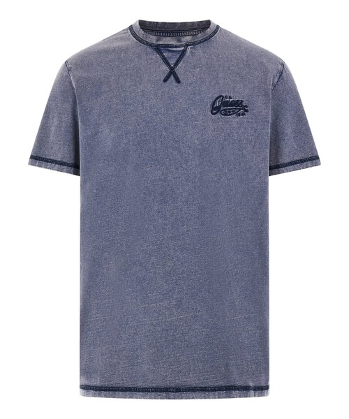 Guess(ゲス)の「Crew Neck Short Sleeves Washed Tee 半袖Tシャツ(Tシャツ/カットソー・メンズ・ブラック/ブルー・MEDIUM/SMALL/X-LARGE/LARGE)」の1枚目の写真