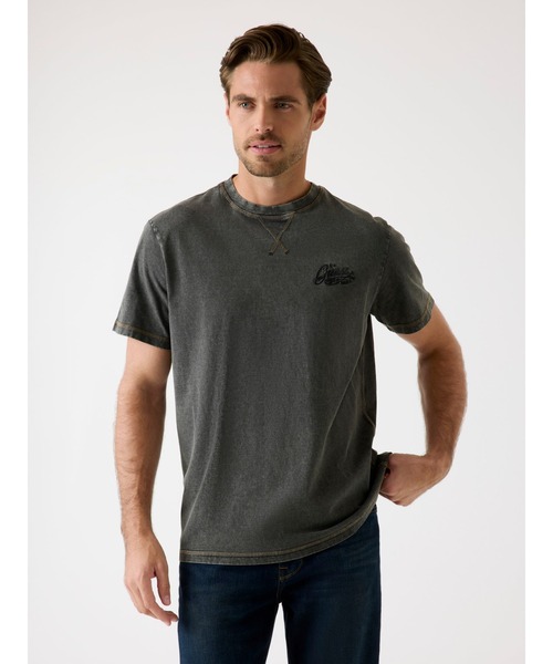 Guess(ゲス)の「Crew Neck Short Sleeves Washed Tee 半袖Tシャツ(Tシャツ/カットソー・メンズ・ブラック/ブルー・MEDIUM/SMALL/X-LARGE/LARGE)」の2枚目の写真