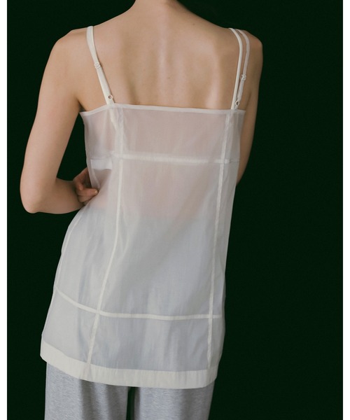 anuke（アンヌーク）の「Sheer Panel Longcamisole（キャミソール・レディース・アイボリー/ブラック・FREE）」の5枚目の写真