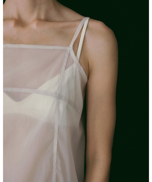 anuke（アンヌーク）の「Sheer Panel Longcamisole（キャミソール・レディース・アイボリー/ブラック・FREE）」の6枚目の写真