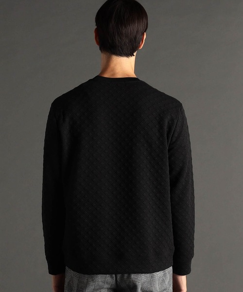 MONSIEUR NICOLE(ムッシュニコル)の「【ex/tra】ダイヤ柄ジャカード クルーネックカットソー(Tシャツ/カットソー・メンズ・ブラック/ライトグレー・MEDIUM/LARGE/X-LARGE)」の5枚目の写真