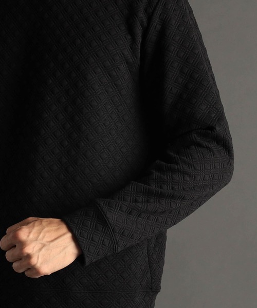 MONSIEUR NICOLE(ムッシュニコル)の「【ex/tra】ダイヤ柄ジャカード クルーネックカットソー(Tシャツ/カットソー・メンズ・ブラック/ライトグレー・MEDIUM/LARGE/X-LARGE)」の8枚目の写真