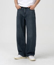 モアワイドデニムパンツ (WASHED GREISH BLUE)