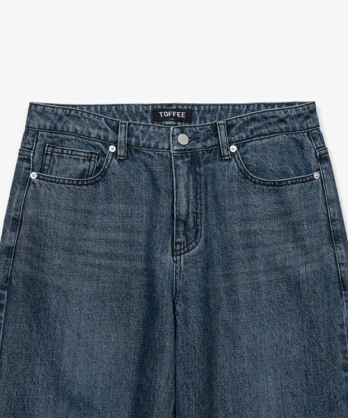 TOFFEE(トフィー)の「モアワイドデニムパンツ (WASHED GREISH BLUE)(デニムパンツ・メンズ・その他・SMALL/MEDIUM/LARGE/X-LARGE)」の3枚目の写真