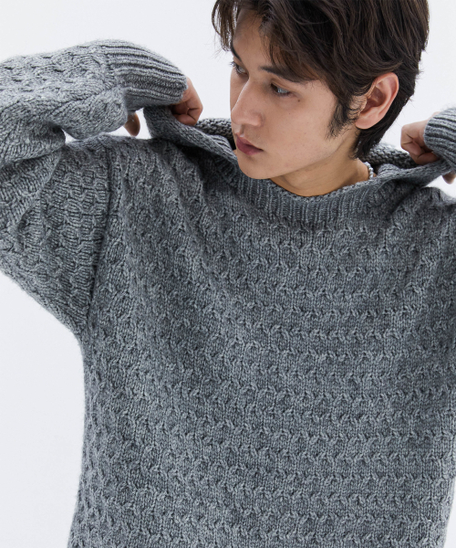 TRIP LE SENS(トリップ ル センス)の「ウールヘアケーブルフードニット_ブラウン(ニット/セーター・メンズ・その他・MEDIUM/LARGE)」の4枚目の写真