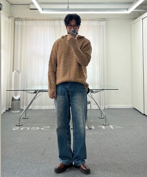 TRIP LE SENS(トリップ ル センス)の「ウールヘアケーブルフードニット_ブラウン(ニット/セーター・メンズ・その他・MEDIUM/LARGE)」の7枚目の写真