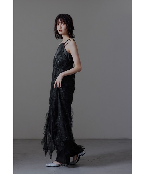 セール】スパークルレースレディドレス 3点セット レース パンツドレス