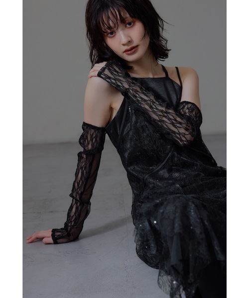 スパークルレースレディドレス 3点セット レース パンツドレス 結婚式