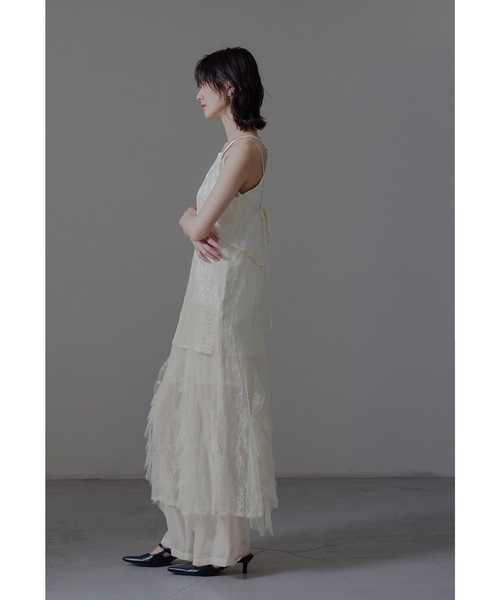 スパークルレースレディドレス 3点セット レース パンツドレス 結婚式