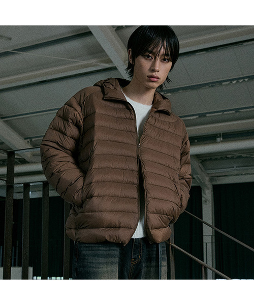 P.IN.O(ピインオ)の「ライトタイプフードパディング(ダウンジャケット/コート・メンズ・ラベンダー/ブラウン/ブラック/スカイブルー・SMALL/MEDIUM/LARGE)」の2枚目の写真