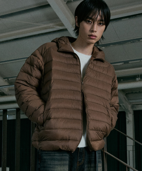 P.IN.O(ピインオ)の「ライトタイプフードパディング(ダウンジャケット/コート・メンズ・ラベンダー/ブラウン/ブラック/スカイブルー・SMALL/MEDIUM/LARGE)」の7枚目の写真