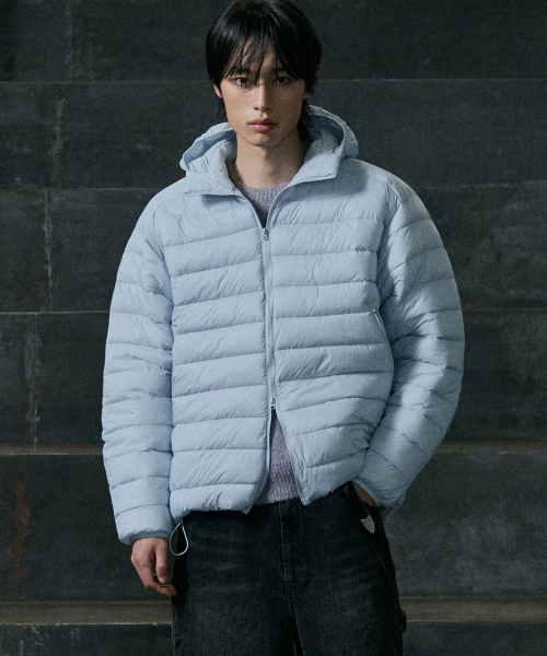 P.IN.O(ピインオ)の「ライトタイプフードパディング(ダウンジャケット/コート・メンズ・ラベンダー/ブラウン/ブラック/スカイブルー・SMALL/MEDIUM/LARGE)」の6枚目の写真
