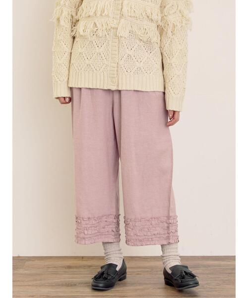 Samansa Mos2（サマンサ モスモス）の「【Cross×Linen】裾フリルパンツ