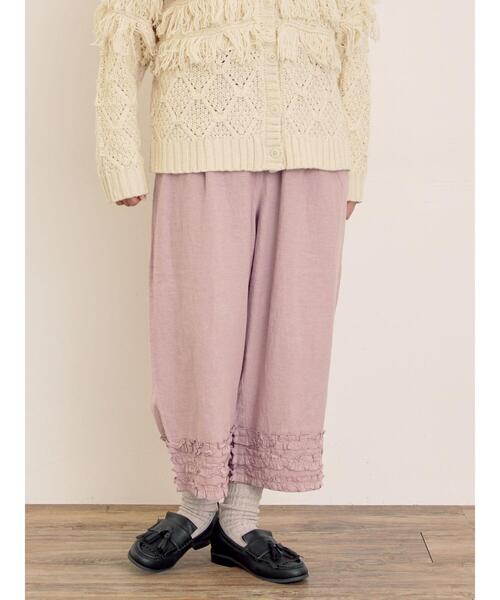 Samansa Mos2（サマンサ モスモス）の「【Cross×Linen】裾フリルパンツ