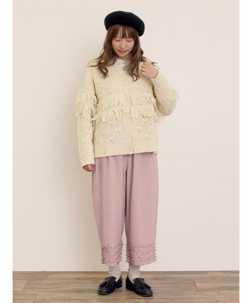 Samansa Mos2（サマンサ モスモス）の「【Cross×Linen】裾フリルパンツ
