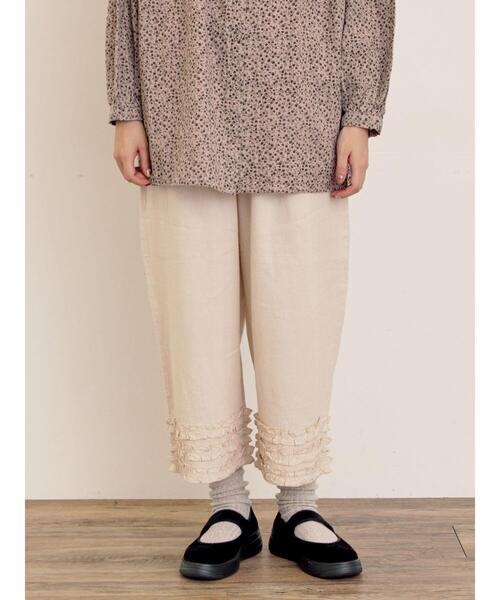 Samansa Mos2（サマンサ モスモス）の「【Cross×Linen】裾フリルパンツ