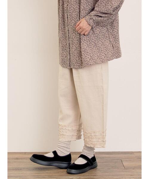 Samansa Mos2（サマンサ モスモス）の「【Cross×Linen】裾フリルパンツ