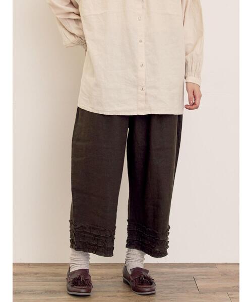 Samansa Mos2（サマンサ モスモス）の「【Cross×Linen】裾フリルパンツ