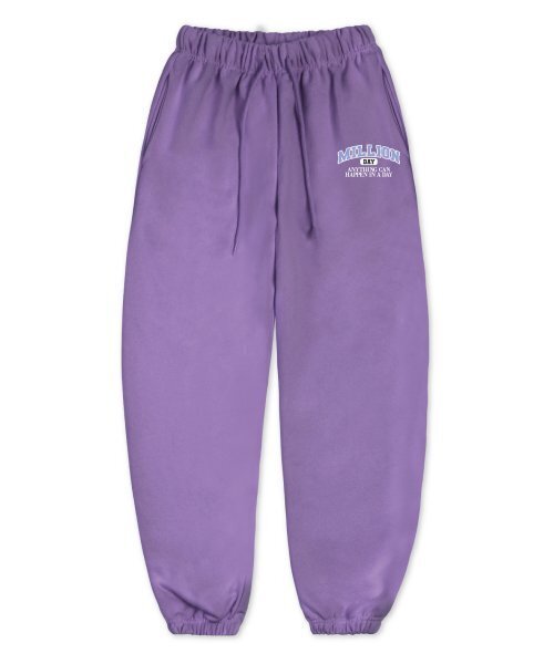 MILLION DAY(ミリオンデイ)の「MILLION CAMPUS JOGGER PANTS(スウェットパンツ・レディース・ブルー/ダークネイビー/ブラック/ホワイト/アイボリー・LARGE/MEDIUM)」の1枚目の写真