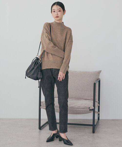 AMERICAN HOLIC(アメリカンホリック)の「モックネックコクーンニットプルオーバー(ニット/セーター・レディース・ベージュ/ブラック/パープル/ミント/杢グレー・M/L)」の10枚目の写真