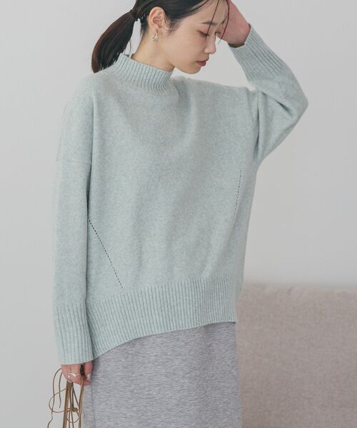 AMERICAN HOLIC(アメリカンホリック)の「モックネックコクーンニットプルオーバー(ニット/セーター・レディース・ベージュ/ブラック/パープル/ミント/杢グレー・M/L)」の20枚目の写真