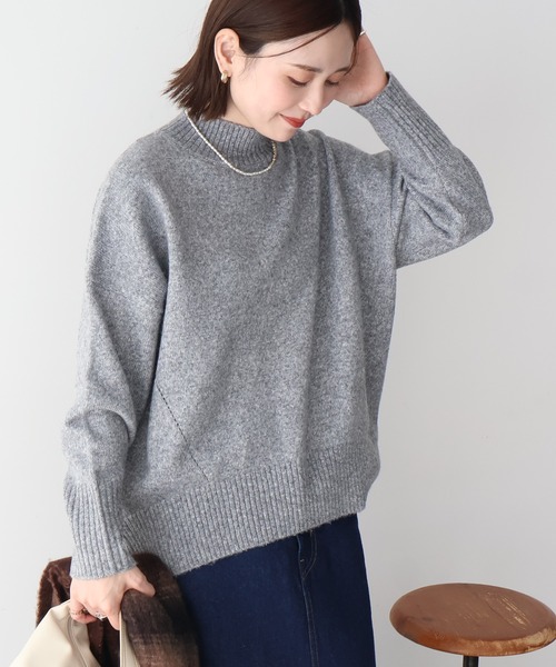 セール】モックネックコクーンニットプルオーバー（ニット/セーター