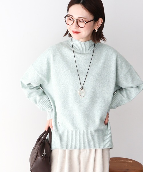 AMERICAN HOLIC(アメリカンホリック)の「モックネックコクーンニットプルオーバー(ニット/セーター・レディース・ベージュ/ブラック/パープル/ミント/杢グレー・M/L)」の4枚目の写真