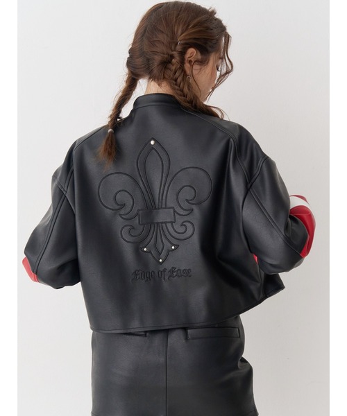 EVRIS（エヴリス）の「エンブレムドッキングバイカーブルゾン（ブルゾン・レディース・ブラック/その他1/ブラウン・FREE）」の22枚目の写真