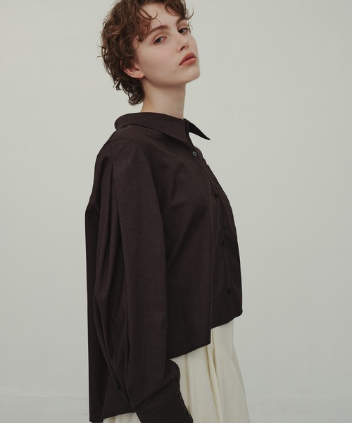 CITY TOKYO(シティトウキョウ)の「Balloon Sleeve Shirt/バルーンスリーブシャツ(シャツ/ブラウス・レディース・アイボリー/ダークグレー/マルチ・FREE)」の3枚目の写真