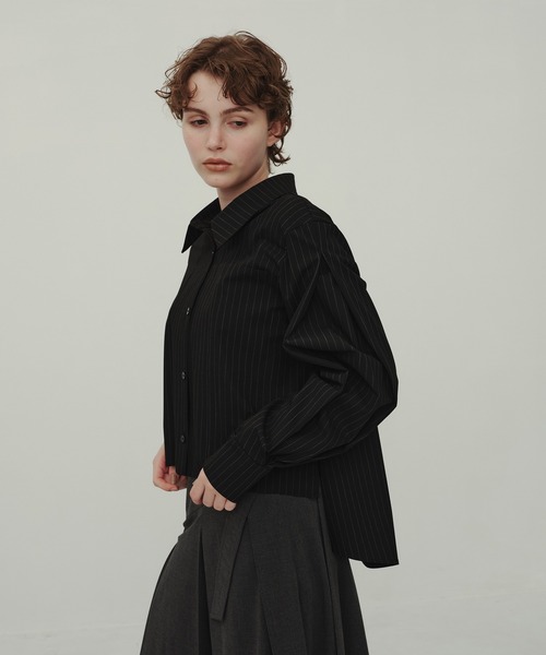 CITY TOKYO(シティトウキョウ)の「Balloon Sleeve Shirt/バルーンスリーブシャツ(シャツ/ブラウス・レディース・アイボリー/ダークグレー/マルチ・FREE)」の1枚目の写真