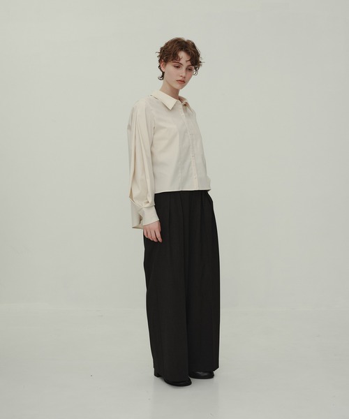 CITY TOKYO(シティトウキョウ)の「Balloon Sleeve Shirt/バルーンスリーブシャツ(シャツ/ブラウス・レディース・アイボリー/ダークグレー/マルチ・FREE)」の10枚目の写真