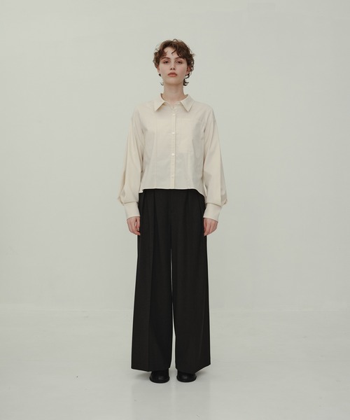 CITY TOKYO(シティトウキョウ)の「Balloon Sleeve Shirt/バルーンスリーブシャツ(シャツ/ブラウス・レディース・アイボリー/ダークグレー/マルチ・FREE)」の9枚目の写真